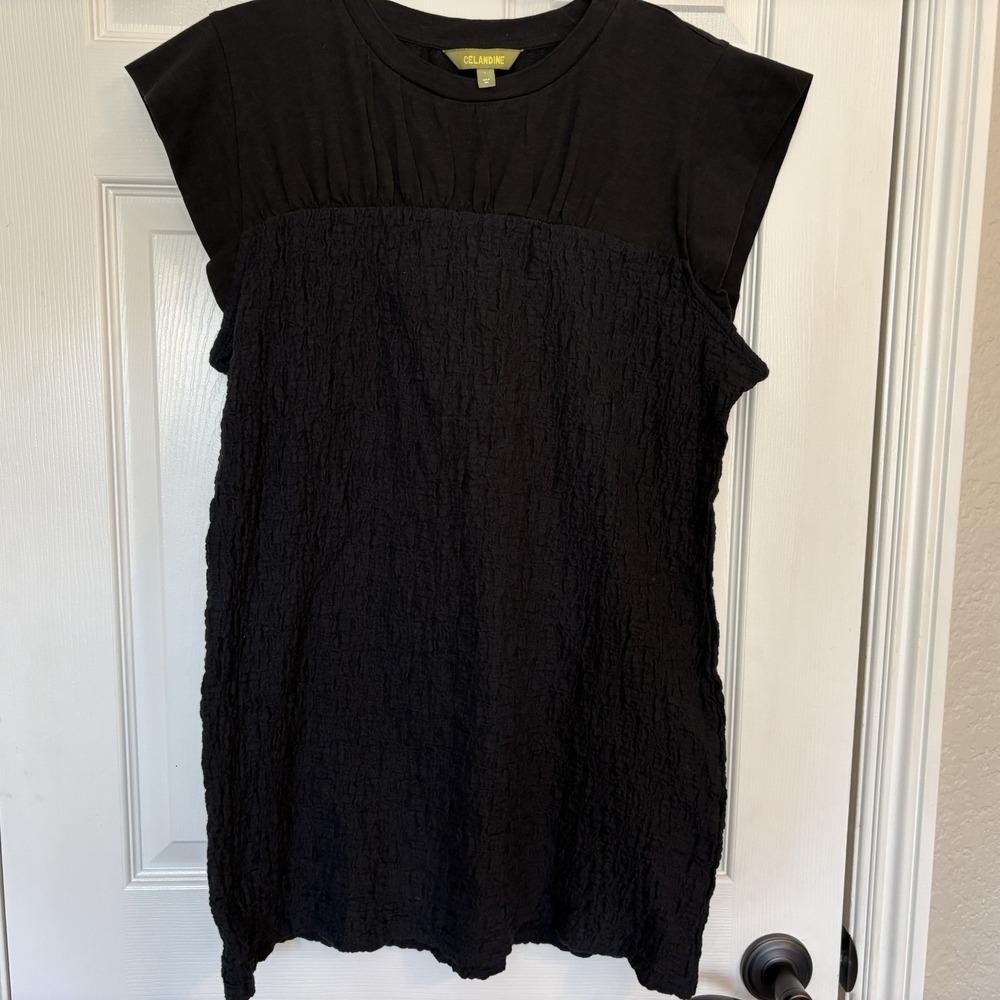 Anthropologie Celandine Women Medium Smocked Mini Dress Short Sleeve Chic Size L